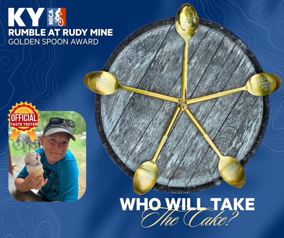🍰 Introducing the Golden Spoon Award! 🥄
The Golden Spoon Award highlights the efforts of families, student-athletes, and volunteers to make race weekend sweet for their teams through homemade desserts. Luckily, Amy Poynter, KICL Dessert Aficionado, has volunteered to skillfully determine which desserts go the extra mile. She will be visiting team tents this weekend to sample your signature race weekend desserts!
The Golden Spoon will be awarded to the winning chef during the podium ceremony. There are 5 spoons, 5 races, 5 dessert winners—so every race weekend is a new chance to earn golden glory!
Make sure to catch Coach Amy at the Madison Co Mad Hatter tent to enter your dish into the running for the Golden Spoon. Who will be this week’s dessert champion? 🍮🏆
😋 Anyone can enter, no forms or fees required
😋 Cook, bake, freeze, or rise- as long as it's sweet, it counts.
😋 Taste testing will occur Saturday and Sunday of race weekend, tasting ends at the last race
😋 The tastiest dessert will be announced at the podium ceremony, and the dessert-maker presented with an ever-elegant, custom-engraved Golden Spoon!
#GoldenSpoon #DessertChampion #KICL #RaceWeekendTreats #SweetVictory #Kentuckymtb
@Nationalmtb #KICL #morekidsonbikes