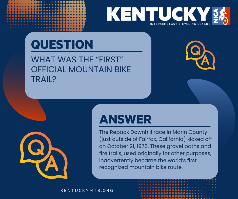 🅰️: Trick question!
Back in the 1970s, riders in Marin County, California, weren’t riding “official” mountain bike trails at all—(no biking trails existed), they were bombing down a steep fire road on Mount Tamalpais called Repack.
That downhill run became legendary when the first organized biking races kicked off there in 1976. Riders showed up on modified Schwinn cruisers (“Klunkers”) that had to be constantly repacked with grease after every race—hence the name Repack.
📸 The iconic photos from those early days were captured by Wende and Larry Cragg, now preserved in the Rolling Dinosaur Archives at the Marin Museum of Bicycling & Mountain Bike Hall of Fame.
So while Repack wasn’t “official” like today’s trail systems, it’s considered the birthplace of mountain biking—the place where trail-first, bike-second sparked a global movement. 🌍🚵
Source: bicycle-and-bikes.com
Source: https://mmbhof.org
#MountainBikeHistory #BirthOfMTB #MTBOrigins #Kentuckymtb #morekidsonbikes