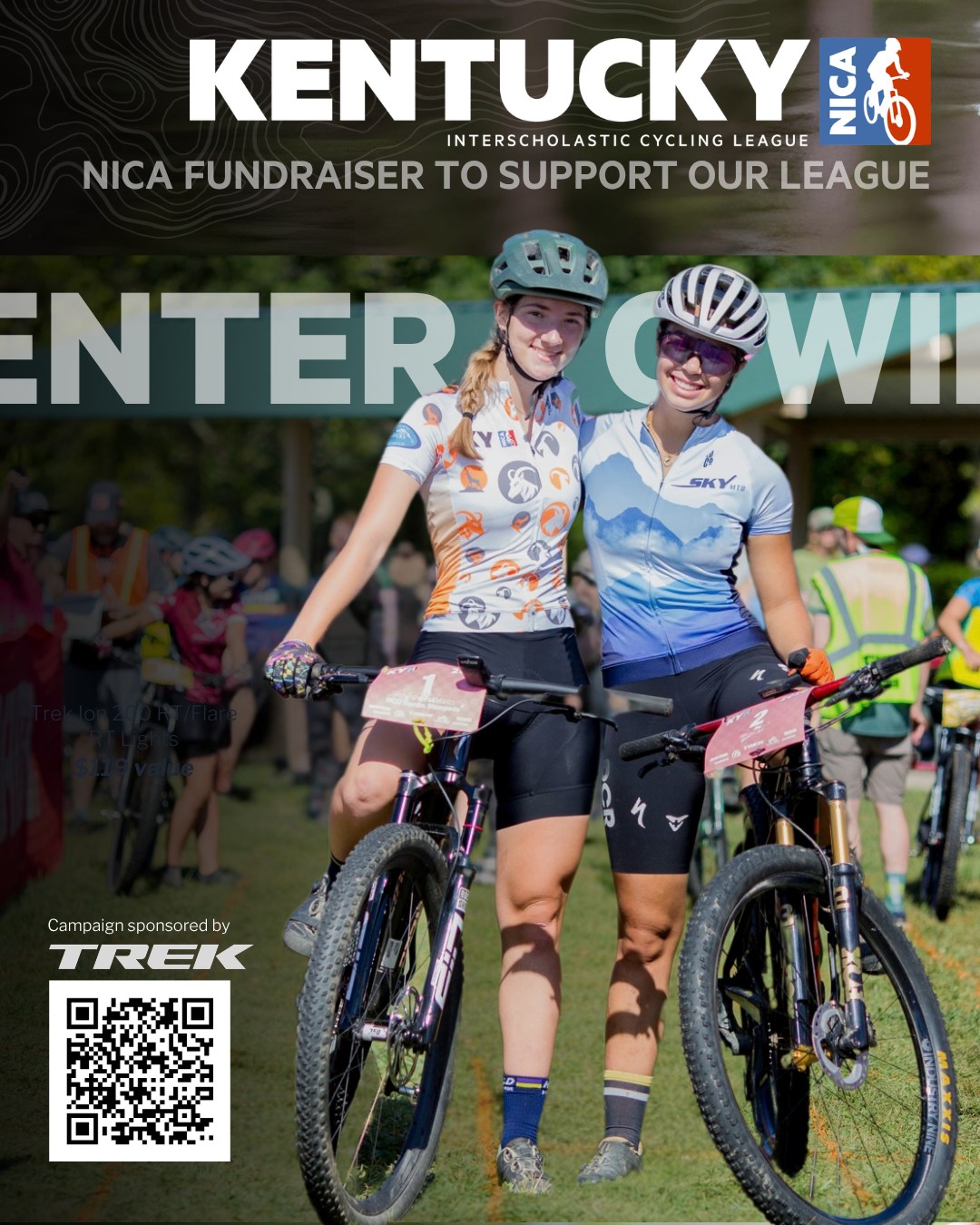 Here is how entries work in the TREK Fundraiser. 
Donate $10 for 10 entries, 
$25 for 30, 
$50 for 75, 
$100 for 200, 
$250 for 600, 
$500 for 1,500, and 
$1,000 for 3,500 entries.

At checkout, click the Designation dropdown to pick your favorite local team, and credit the donation to your student-athlete on the last question. Two weeks left before entries close on October 20 at 11:59 PM PT.

Enter here: https://donate.page/XZCEQJUH 
(LINK IN BIO) 
#Kentuckymtb 
📸 Alyssa Fortenberry, Hardin Stampede