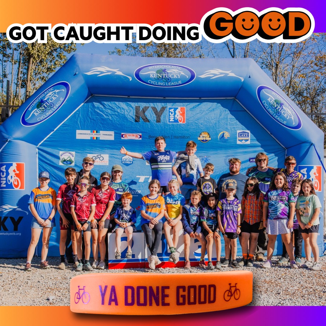 Got caught doing GOOD at Bluff Boom! 🧡

The "Ya Done Good" award celebrates the folks we catch doing good at our event weekends: lending a hand, lifting up a teammate, cheering on a rider they’ve never met, or caring for the trails we all share. None of these moments happen for recognition. They happen because they’re the right thing to do.

To every student-athlete in this photo, thank you for the kindness, character, and goodwill you brought to Bluff Boom. You make this league a better place to ride, race, and grow, and we’re so proud of you.

Keep doing good, friends. We’ll keep watching for it. 👀

#Kentuckymtb #YaDoneGood #Nationalmtb @Nationalmtb